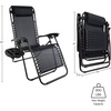 image:imageZero Gravity Chairs  Set of 2 Outdoor Chairs with Side Tables with 2 Cupholders Phone and Tablet Holder and Chair Pillow by Lavish Home Black