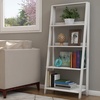 image:image4Tier Ladder Bookshelf  Freestanding Shelved Bookcase with XBack Frame and Leaning Look  Display Shelves for Home or Office by Lavish Home White