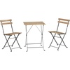 image:imageFolding Patio Bistro Set  3Piece Acacia Wood and Steel Caf Table and Chairs for Porch Deck Garden or Balcony Furniture by Lavish Home Brown