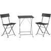 image:imageFolding Patio Bistro Set  3Piece Rattan and Steel Caf Table and Chairs for Porch Deck Garden or Balcony Furniture by Lavish Home Black