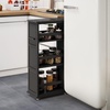 image:imageLavish Home 3 Tier Slim Utility Rolling Storage Cart Black 25W x 57DBlack