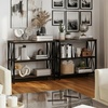 image:imageLavish Home 3Tier Industrial Bookshelf Brown Woodgrain 355x15x3125Set of 2