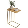 image:imageLavish Home CShaped End Table Marble Side Table with Gold Iron Frame 26 TallNatural