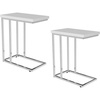 image:imageLavish Home CShaped Sofa Side Table  Modern End Table Laptop Tray or Compact Bedside Nightstand  Space Saving Furniture by Lavish Home WhiteSet of 2