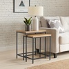 image:imageLavish Home Coffee Table Set WalnutBlack 3PieceSet 4120Set of 2