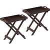 image:imageLavish Home End Folding Modern Minimalist Wooden Contemporary Side Table Multifunctional Portable Stylish Serving Snack or Lap Tray Suitable for Indoor and Outdoor Use  BROWNBrown