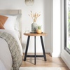 image:imageLavish Home End Table  Industrial Side Table with MDF Top and Metal Frame  Round Table for Living Room Bedroom Hallway or Dorm Room Walnut