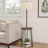 image:imageLavish Home Floor Lamp with Builtin End Table BrownBlack 17 x 59