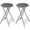 image:imageLavish Home Folding Stool with Padded Backless Seat Set of 2 Black 24Grey