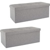 image:imageLavish Home Folding Storage Ottoman Bench Beige 30Light Gray