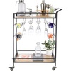 image:imageLavish Home Indoor Outdoor Bar Cart with Locking Wheels and Wine Rack