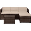 image:imageLavish Home Patio Furniture Set  3Piece Rattan Outdoor Sectional Ottoman and Table Combo  Deck Pool Sunroom or Backyard Furniture Brown
