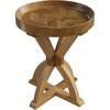 image:imageLavish Home Pedestal Table Vintage Antiqued Gold Side Table 16W x 22HNatural StainWood