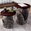 image:imageLavish Home Round End Tables  Nesting Tables Set of 2 BlackCherry