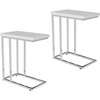 image:imageLavish Home Sofa Side Table Set of 2  Modern C Shaped End Tables  Laptop Trays or Compact Bedside Nightstands  Space Saving Furniture WhiteSet of 2