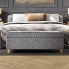 image:imageLavish Home Storage Ottoman  Tweed Polyester Footrest or Bench Organizer with Lift Top for Bedroom Living Room or Entryway GrayGray Printed Tweed