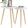 image:imageNesting Side Tables  Set of 2 Round End Tables for Living Room Bedroom or Home Office  Accent Table Set  MidCentury Modern Living Room Furniture by Lavish Home WhiteNaturalWhiteNatural