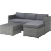image:imagePatio Furniture Set  3Piece Rattan Outdoor Sectional Ottoman and Table Combo  Deck Pool Sunroom or Backyard Furniture by Lavish Home Gray