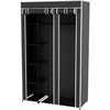 image:imagePortable Closet  Freestanding Covered Garment Rack Wardrobe with 5 Shelves for Hanging Clothes with Dust Cover and Metal Frame by Lavish Home Black