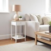 image:imageSide Table  Small Night Stand with Drawer and Open Storage Shelf  Traditional Style Bedroom or Living Room Furniture  Use as Bedside Table or End Table by Lavish Home WhiteSingle Table