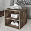 image:imageStackable Cube End Table  Contemporary Minimalist Modular Accent Piece with 2 Shelves for Bedroom Living Room or Office by Lavish Home Gray