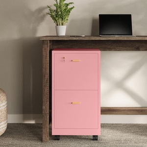 image:imageLavish Home 2Drawer Wooden File Cabinet with Lock Pink 16 x 27Pink