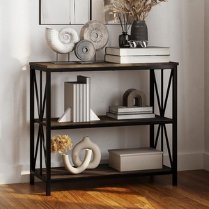 image:imageLavish Home 3Tier Industrial Bookshelf Brown Woodgrain 355x15x3125Single