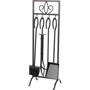 image:imageLavish Home 5Piece Fireplace Tools Set  Fire Tools for Fire Places Fire Pits and Woodstoves  IndoorOutdoor Fireplace Accessories with Poker Tongs Brush Shovel and Stand BlackBlack