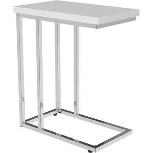 image:imageLavish Home CShaped Sofa Side Table  Modern End Table Laptop Tray or Compact Bedside Nightstand  Space Saving Furniture by Lavish Home WhiteSingle End Table