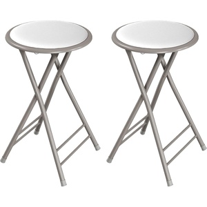 image:imageLavish Home Folding Stool with Padded Backless Seat Set of 2 White 24