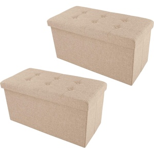 image:imageLavish Home Folding Storage Ottoman Bench Beige 30Beige