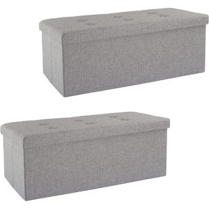 image:imageLavish Home Folding Storage Ottoman Bench Beige 30Light Gray