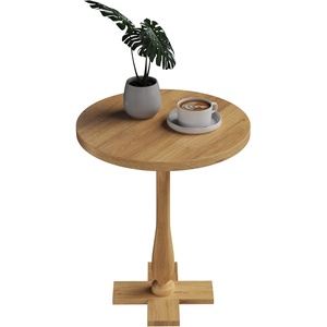 image:imageLavish Home Pedestal Table  Living Room Side Table Natural 18W x 22HNatural