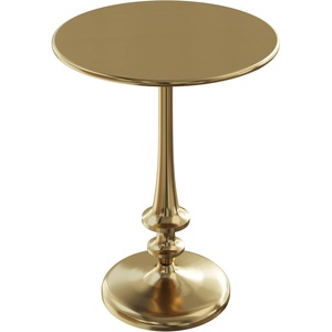 image:imageLavish Home Pedestal Table Vintage Antiqued Gold Side Table 16W x 22HGoldMetal