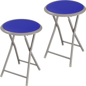image:imageLavish Home Portable Folding Stool with Backless Seat Blue 18 InchRoyal Blue