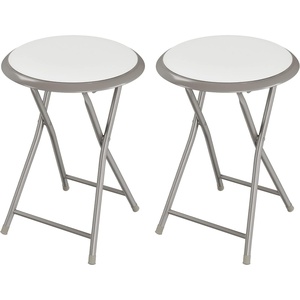 image:imageLavish Home Portable Folding Stool with Backless Seat Blue 18 InchWhite