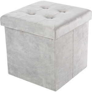 image:imageStorage Ottoman  Velvet Tufted Footrest Linen Chest or Storage Organizer with Removable Lid for Bedroom Living Room or Dorm by Lavish Home GraySquare
