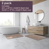 image:image2 Piece Bathroom Rug Set  32x20 Inch and 23x17 Inch Memory Foam Bath Mats with Textured Wave Print for Stylish Bathroom Decor  Bath Rugs Non Slip Washable Bathmats by Lavish Home BlackTaupe