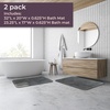 image:image2 Piece Bathroom Rug Set  32x20 Inch and 23x17 Inch Memory Foam Bath Mats with Textured Wave Print for Stylish Bathroom Decor  Bath Rugs Non Slip Washable Bathmats by Lavish Home BlackPlatinum
