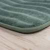 image:image2 Piece Bathroom Rug Set  32x20 Inch and 23x17 Inch Memory Foam Bath Mats with Textured Wave Print for Stylish Bathroom Decor  Bath Rugs Non Slip Washable Bathmats by Lavish Home BlackGreen