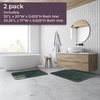image:image2 Piece Bathroom Rug Set  32x20 Inch and 23x17 Inch Memory Foam Bath Mats with Textured Wave Print for Stylish Bathroom Decor  Bath Rugs Non Slip Washable Bathmats by Lavish Home BlackGreen