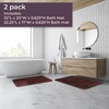 image:image2 Piece Bathroom Rug Set  32x20 Inch and 23x17 Inch Memory Foam Bath Mats with Textured Wave Print for Stylish Bathroom Decor  Bath Rugs Non Slip Washable Bathmats by Lavish Home BlackChocolate