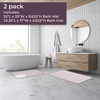image:image2 Piece Bathroom Rug Set  32x20 Inch and 23x17 Inch Memory Foam Bath Mats with Textured Wave Print for Stylish Bathroom Decor  Bath Rugs Non Slip Washable Bathmats by Lavish Home BlackIvory