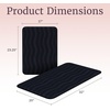 image:image2 Piece Bathroom Rug Set  32x20 Inch and 23x17 Inch Memory Foam Bath Mats with Textured Wave Print for Stylish Bathroom Decor  Bath Rugs Non Slip Washable Bathmats by Lavish Home BlackBlack