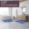 image:image2 Piece Bathroom Rug Set  32x20 Inch and 23x17 Inch Memory Foam Bath Mats with Textured Wave Print for Stylish Bathroom Decor  Bath Rugs Non Slip Washable Bathmats by Lavish Home BlackBlue