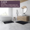 image:image2 Piece Bathroom Rug Set  32x20 Inch and 23x17 Inch Memory Foam Bath Mats with Textured Wave Print for Stylish Bathroom Decor  Bath Rugs Non Slip Washable Bathmats by Lavish Home BlackBlack