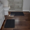 image:image2 Piece Bathroom Rug Set  32x20 Inch and 23x17 Inch Memory Foam Bath Mats with Textured Wave Print for Stylish Bathroom Decor  Bath Rugs Non Slip Washable Bathmats by Lavish Home BlackBlack