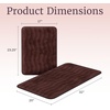 image:image2 Piece Bathroom Rug Set  32x20 Inch and 23x17 Inch Memory Foam Bath Mats with Textured Wave Print for Stylish Bathroom Decor  Bath Rugs Non Slip Washable Bathmats by Lavish Home BlackChocolate