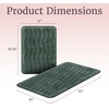 image:image2 Piece Bathroom Rug Set  32x20 Inch and 23x17 Inch Memory Foam Bath Mats with Textured Wave Print for Stylish Bathroom Decor  Bath Rugs Non Slip Washable Bathmats by Lavish Home BlackGreen