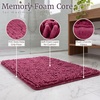 image:image2 Piece Bathroom Rug Set  32x21 Inch and 24x17 Inch Memory Foam Bath Mats with Chenille Shag Top for Stylish Bathroom Decor  Machine Washable Bath Rugs Set of 2 by Lavish Home Pink